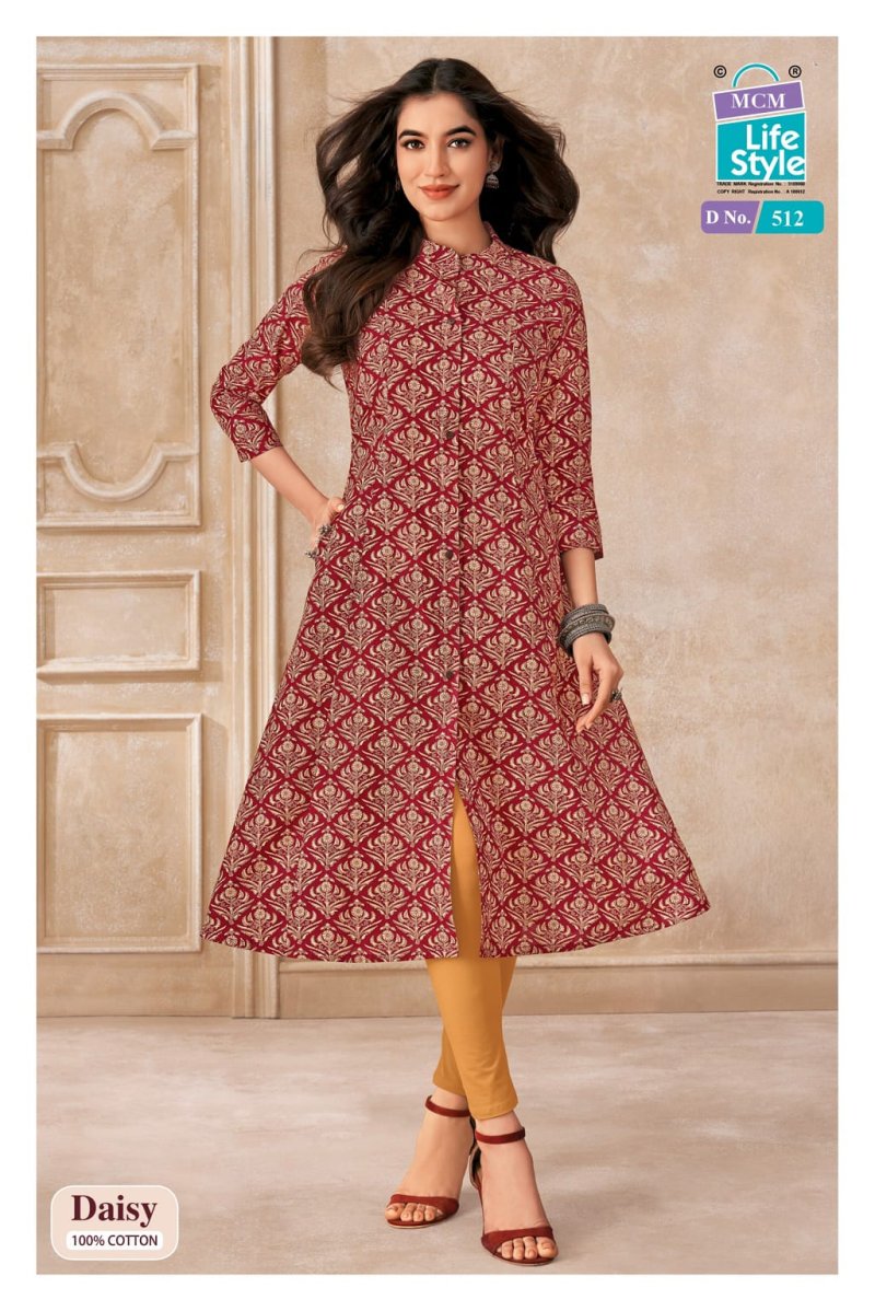 Daisy Vol 5 By Mcm Cotton Printed A Line Flair Kurtis 